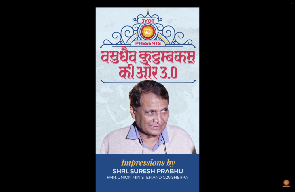 Impressions by Shri Suresh Prabhu on Spiritual Sovereign H H Jainacharya Yugbhushansuriji